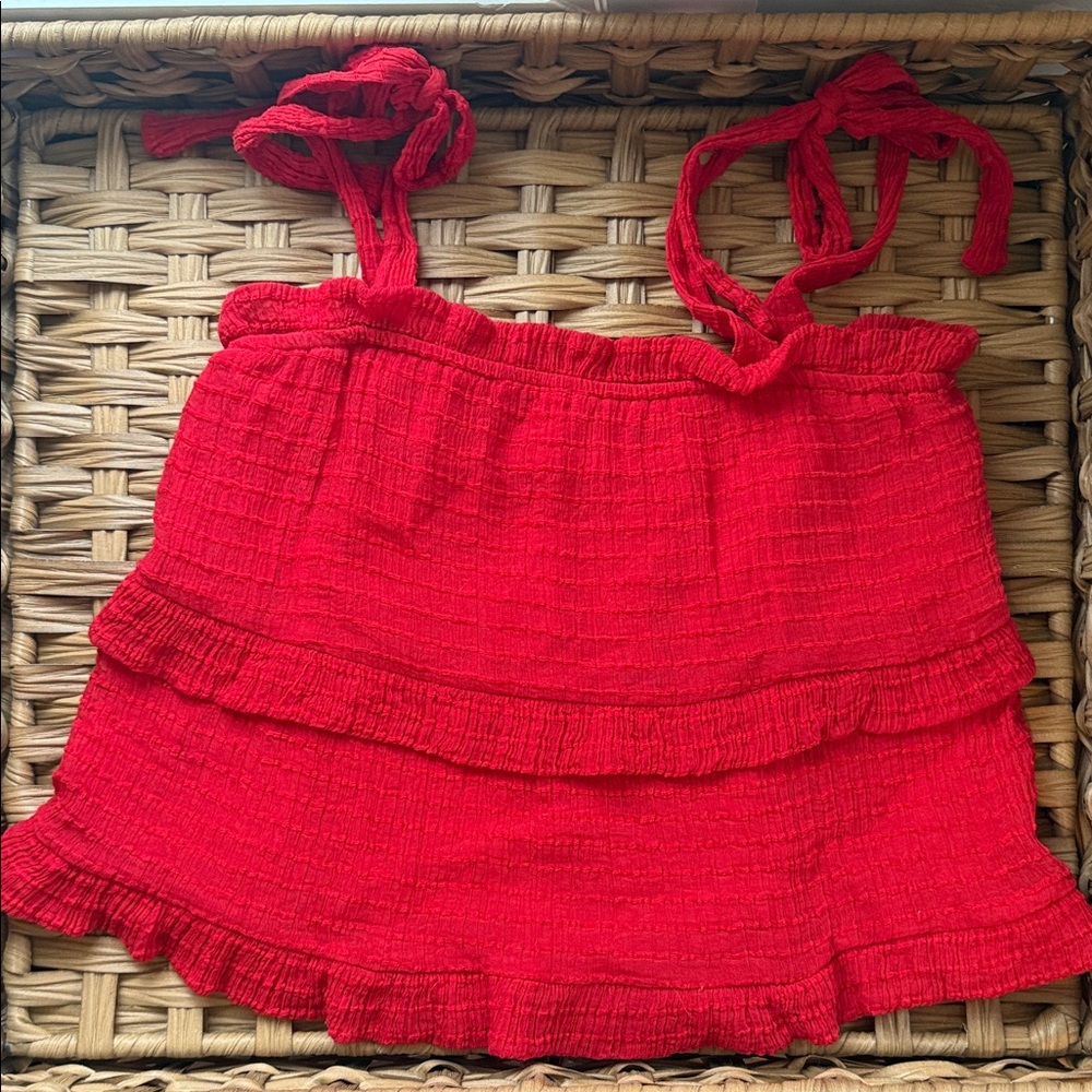 Altar’d State Red Ruffled Top Size S